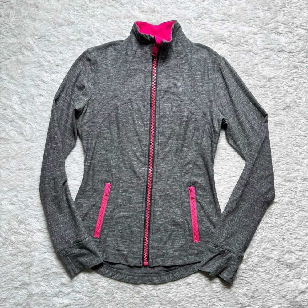 Lululemon Define Jacket *Rulu Heathered Slate / Pink Size 6 EUC (Old Release)